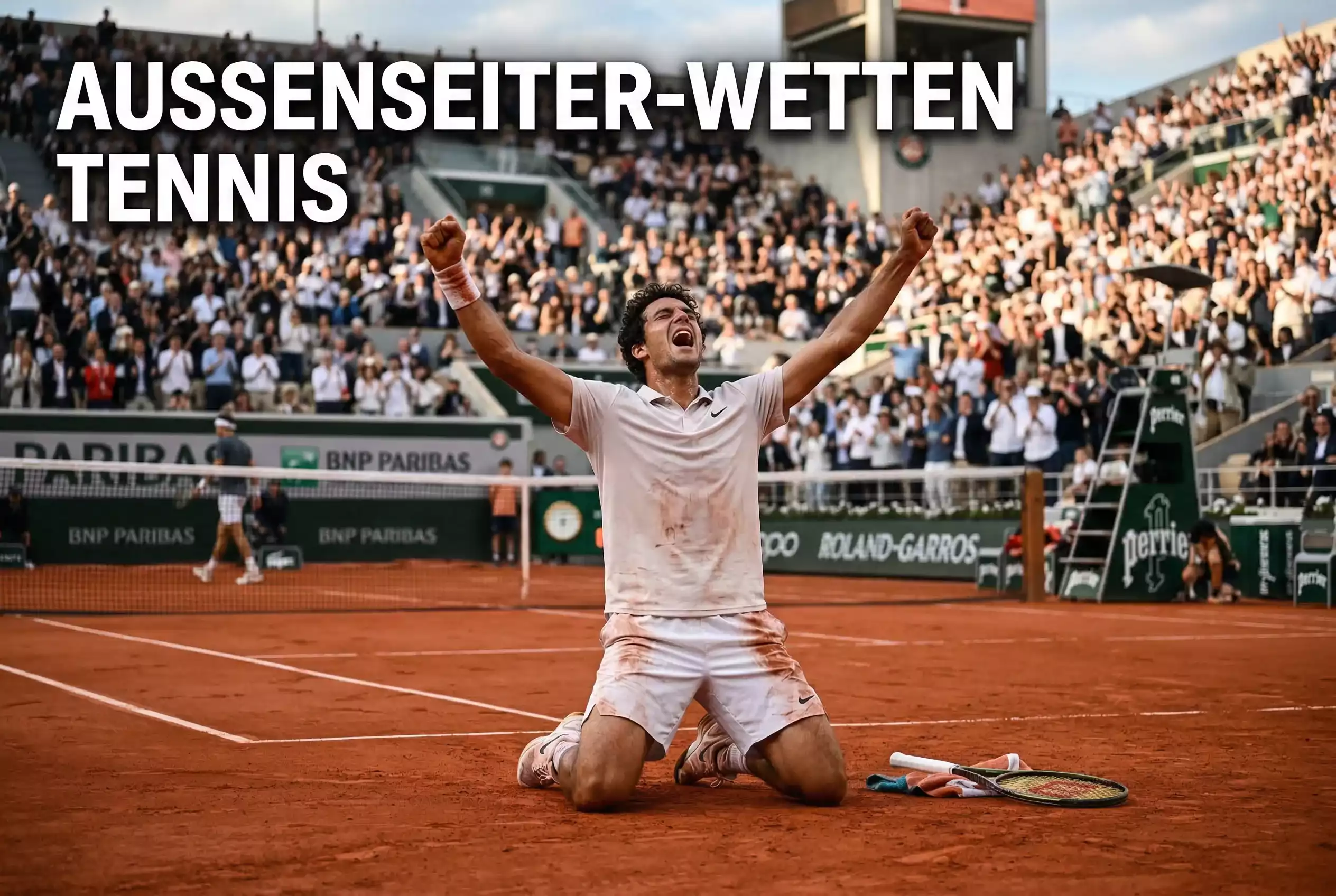 Unbekannter Tennisspieler jubelt überraschend auf Sandplatz – Außenseiter-Wetten Tennis