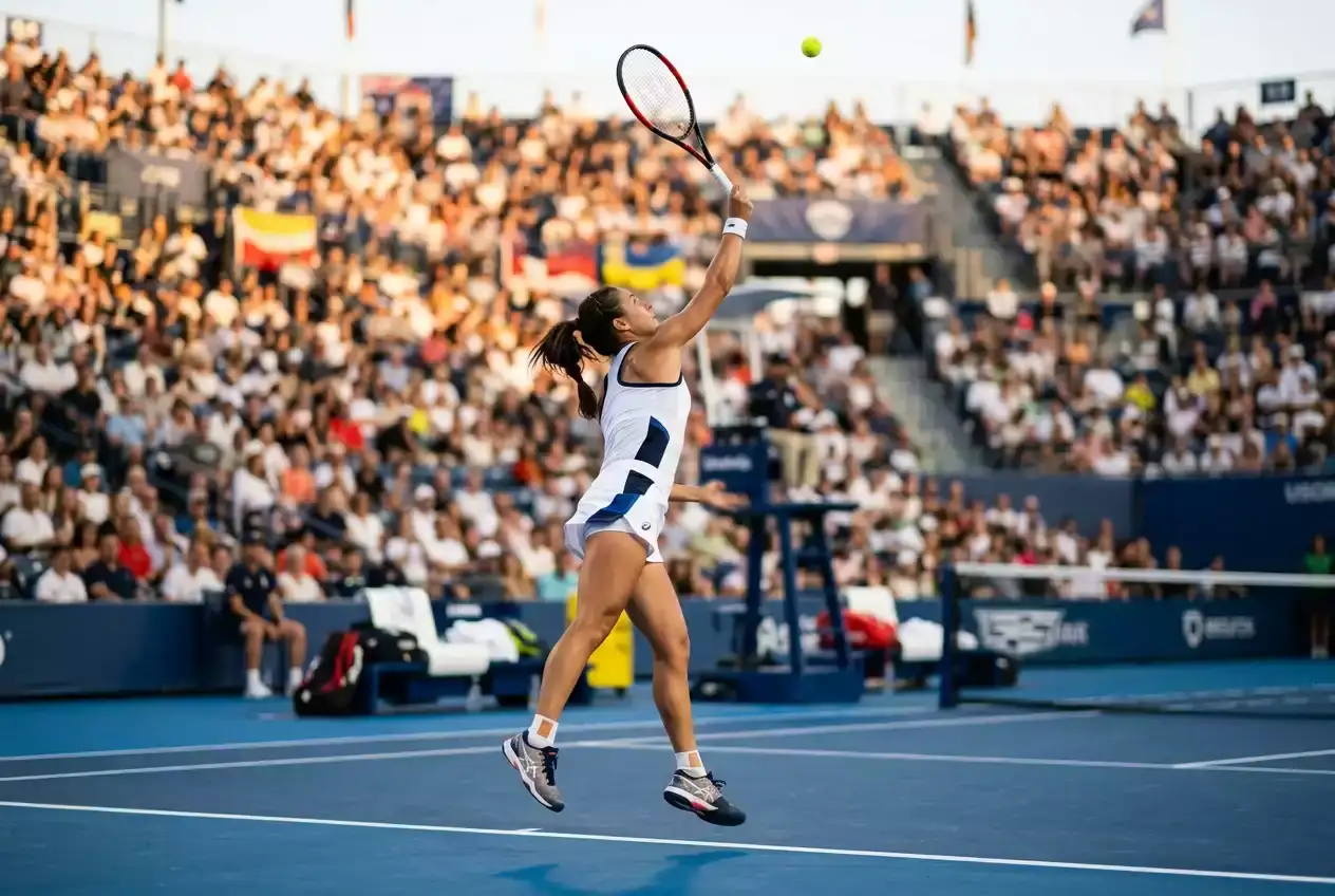 WTA-Tennisspielerin beim Aufschlag auf Hartplatz — Drucksituationen und Breakfrequenz auf der Damen-Tour